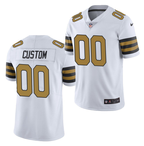 Men's New Orleans Saints Customized White Color Rush Limited Stitched Jersey